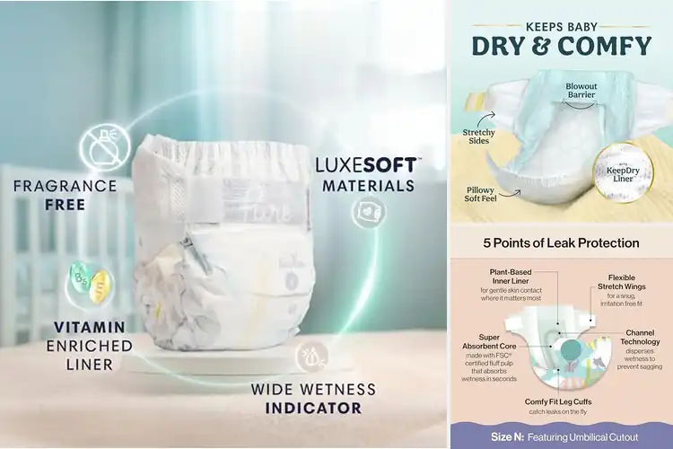 Detailed view of Best Hypoallergenic Newborn Diapers
