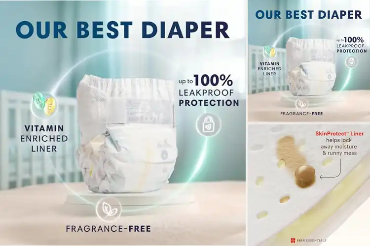 Detailed view of Best Skin Protection Diapers: Gentle Care for Happy Babies